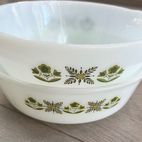 Vintage Anchor Hocking Meadow Green FireKing Dishes Set of 2 - Picture 14 of 15